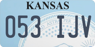 KS license plate 053IJV