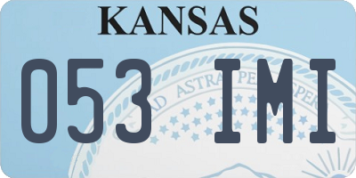 KS license plate 053IMI