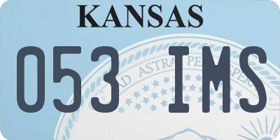 KS license plate 053IMS