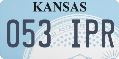KS license plate 053IPR