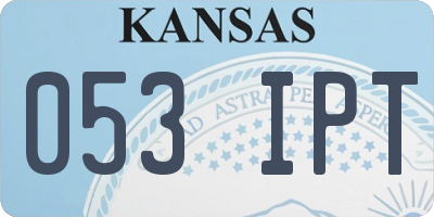 KS license plate 053IPT