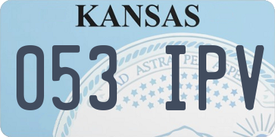 KS license plate 053IPV