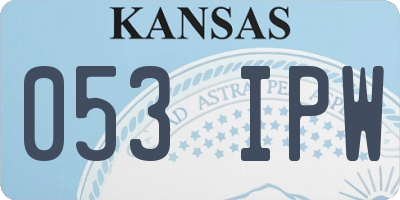 KS license plate 053IPW