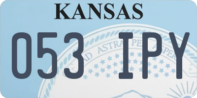 KS license plate 053IPY