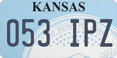 KS license plate 053IPZ