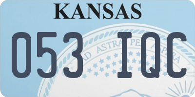 KS license plate 053IQC
