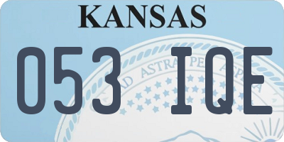 KS license plate 053IQE