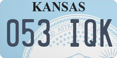 KS license plate 053IQK