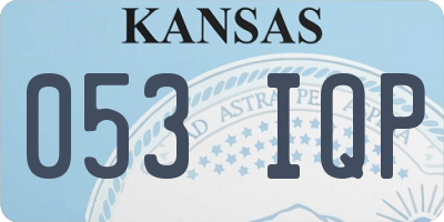 KS license plate 053IQP