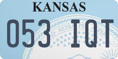 KS license plate 053IQT