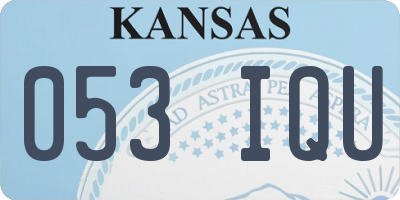 KS license plate 053IQU