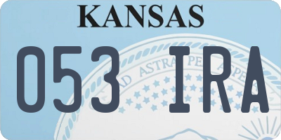 KS license plate 053IRA