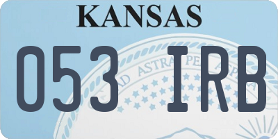 KS license plate 053IRB