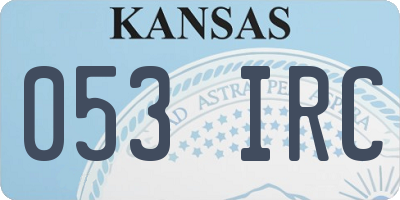 KS license plate 053IRC