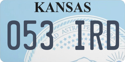 KS license plate 053IRD