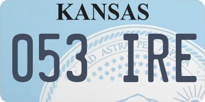 KS license plate 053IRE