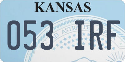 KS license plate 053IRF