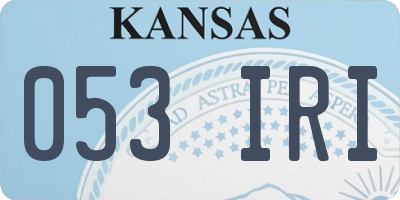 KS license plate 053IRI