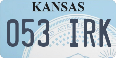 KS license plate 053IRK