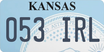 KS license plate 053IRL