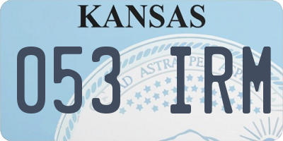 KS license plate 053IRM