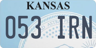 KS license plate 053IRN