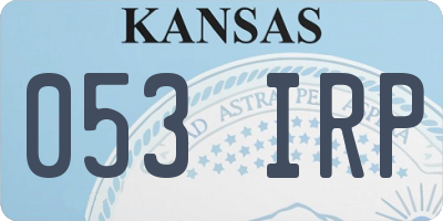 KS license plate 053IRP