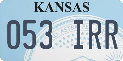 KS license plate 053IRR