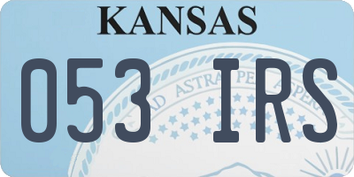 KS license plate 053IRS