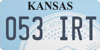 KS license plate 053IRT