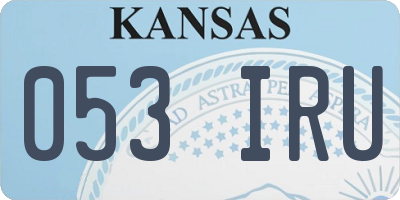 KS license plate 053IRU