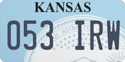 KS license plate 053IRW