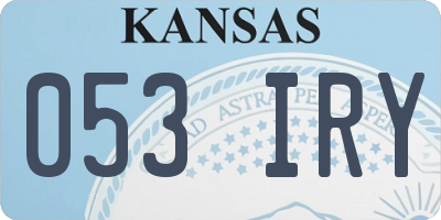 KS license plate 053IRY