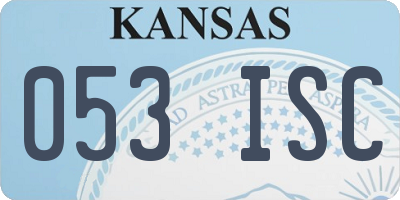 KS license plate 053ISC