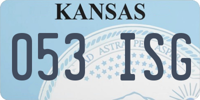 KS license plate 053ISG