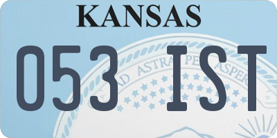KS license plate 053IST