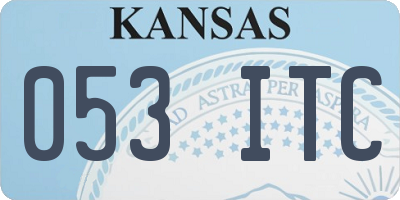 KS license plate 053ITC