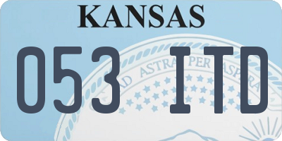 KS license plate 053ITD