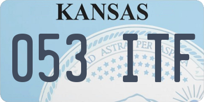 KS license plate 053ITF