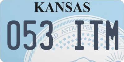KS license plate 053ITM