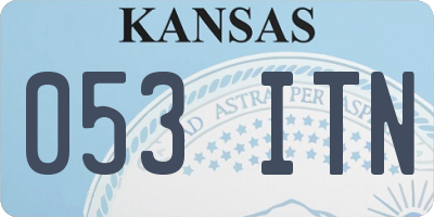 KS license plate 053ITN
