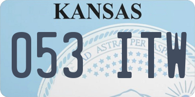 KS license plate 053ITW