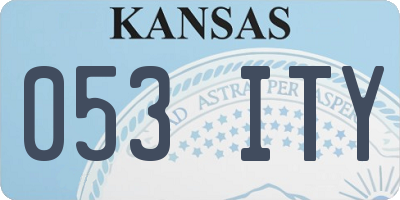 KS license plate 053ITY