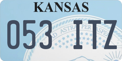 KS license plate 053ITZ