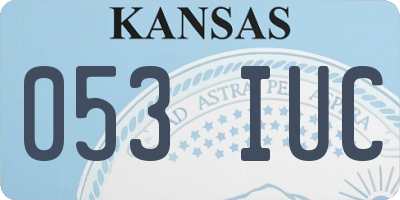 KS license plate 053IUC