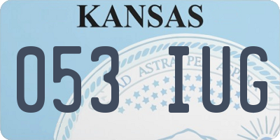 KS license plate 053IUG