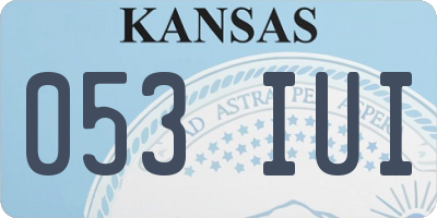 KS license plate 053IUI
