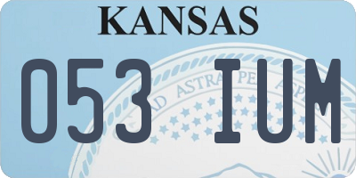KS license plate 053IUM