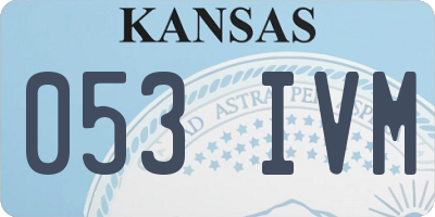 KS license plate 053IVM