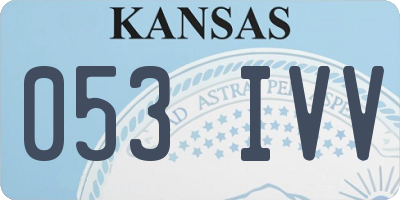 KS license plate 053IVV